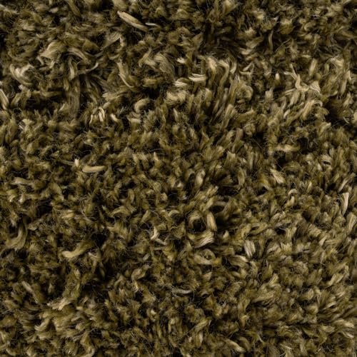 Modern Dark Green Hallway Runner Rug Thick Shaggy Shag Speckled Olive Carpet Cozy Durable Stain Resistant Bedroom Fireplace Area Rugs 60cm x 240cm