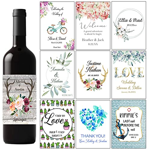 Étiquette bouteille mariage personnalisée pour décoration table anniversaire