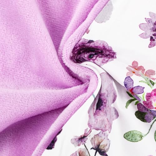 Image of GFU Newborn Lounger Cover Replacement, Soft Baby Lounger Cover 1 Pack, Breathable Infant Removable Slipcover for Boys Girls, Purple Flowers