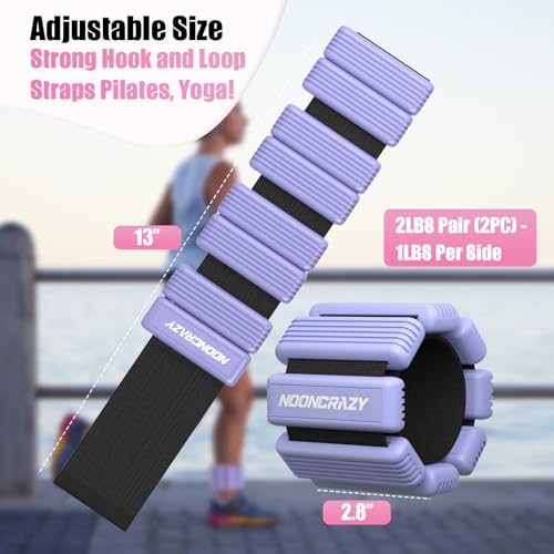 Image of Pilates Wrist Ankle Weights for Women, Wearable Strong Arm & Leg Weights Set of 2(1 lb /2.2 lbs Each), Adjustable Ankle Weights for Walking, Yoga, Dance, Barre, Gym