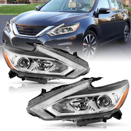 TUSDAR For [Halogen Model w/o LED DRL] Headlight Assembly Fit 2016 2017 2018 Nissan Altima OE Style Headlamp Passenger and Driver Side LH+RH