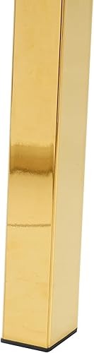 Miniatura 7 de Moderna mesa de comedor minimalista de cristal redonda de 47.2 pulgadas con encimera de vidrio transparente y patas de metal chapadas en oro,