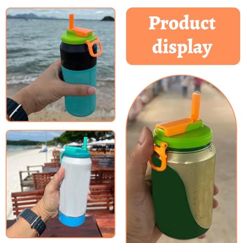 JEYORZY 4 Stück Dosenverschluss Getränkedosen,Dosendeckel mit Strohhalm, Auslaufsichere Dosenverschluss,Silikon Getränkedosen Deckel,Wiederverwendbare,für Strand,Familientreffen,Picknick