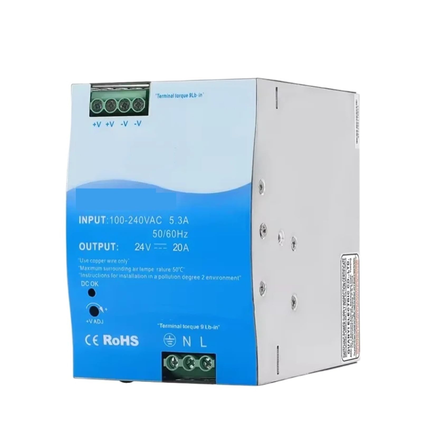 Alimentation à découpage sur Rail Din 48V pour domotique et automatisation