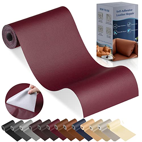 YAFLC Leather Repair Patch for Furniture, 4" x 63" Leather Repair Tape self Adhesive, Leather Repair Patch for couches car seat Sofa Jackets Handbags Fuchsia