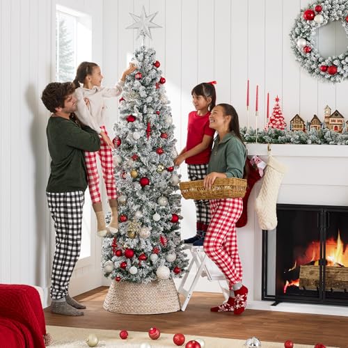 Best Choice Products SKY4981 Flocked Pencil Christmas Tree thumb #2
