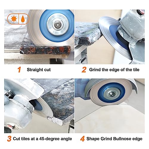 Diamond Saw Blade Tile Cutting Disc - BRSCHNITT 5 Inch for Cutting Granite Porcelain Ceramic Marble Artificial Stoneware Edge Grinding for 7/8”- 5/8” Arbor Angle grinde — view 3