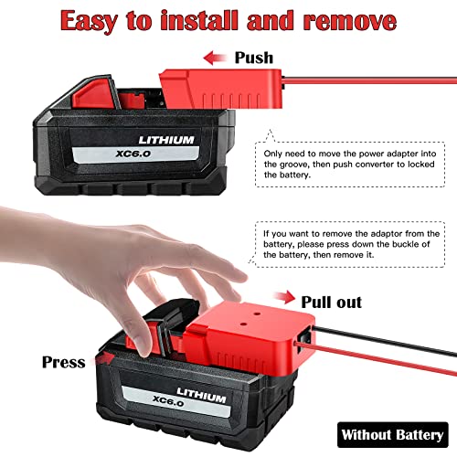 Image of DC Power Aadpter for Milwaukee M18 Battery 18V to 12V Step Down Voltage Converter 15A MAX 180W Inverter Automatic Buck Converter DC Voltage Regulator with Upgraded Low Voltage Protection (2 Packs)