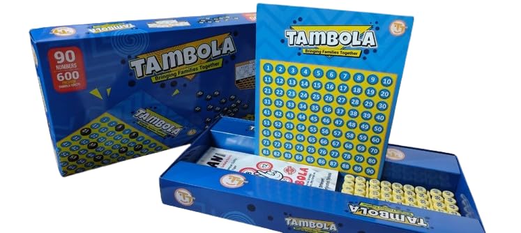 TambolaTickets.com -Housie, Lotto, Tambola Party Game Set Bringing Families Together for Kids, Kitty,Parties, Events, Carnivals (1 Board, 90 Numbers, 600 Tambola Tickets - 1Pad with Gift Box) 3