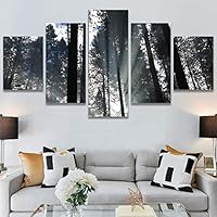SIGNWIN 5 Panel Canvas Wall Art Rustic Woods for Home Decorations Ready to Hang - 60