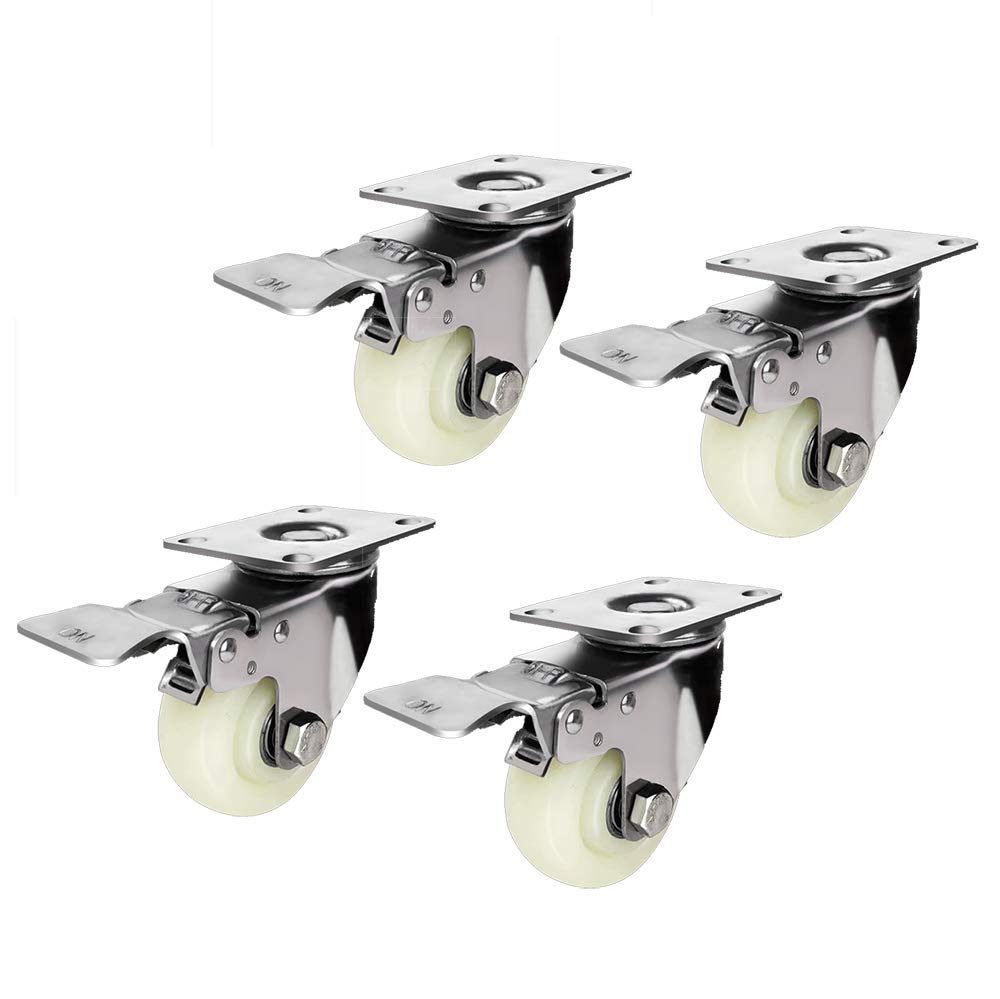 Roulettes pivotantes avec frein de 75 mm en nylon pour sécuriser vos chariots industriels