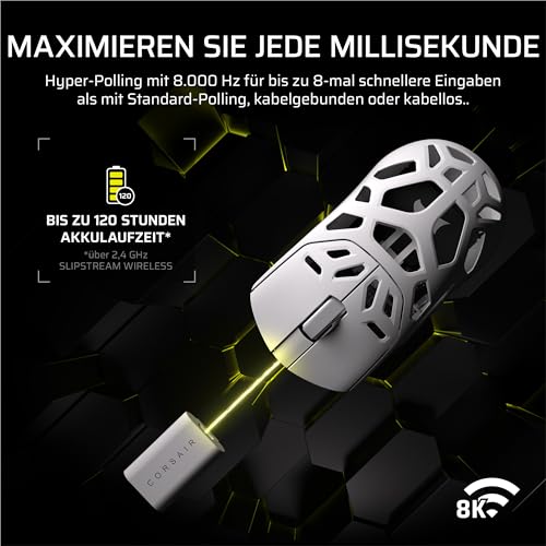 Corsair Sabre v2 PRO Kabellose MG FPS-Gaming-Maus – Weiß – Ansicht 5