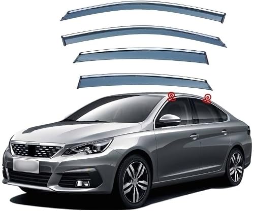 PANXUC Car Wind Deflectors for PEUGEOT 308 MK2-T9 2016-2020, Side Window Wind Rain Deflector Window Visor Sun Rain Guard Smoke Guards