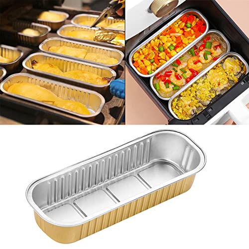 Leimezsty Set Of 5 BBQ Pans Aluminum Foil Air Fryer Baking Tray Tin Foil Pans Box Grilling Tray For Air Fryers Foil Baking Pans