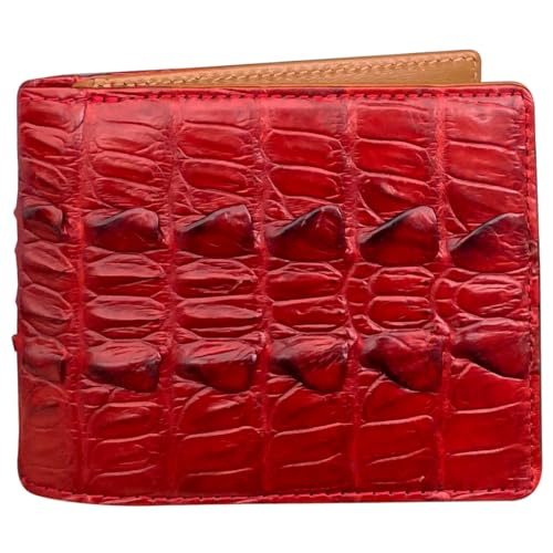 Image of HATA Men Leather Bifold Wallet RFID Blocking Front Pocket Exotic Billfold Handmade Gift For Birthday Wedding Anniversary Father's Day