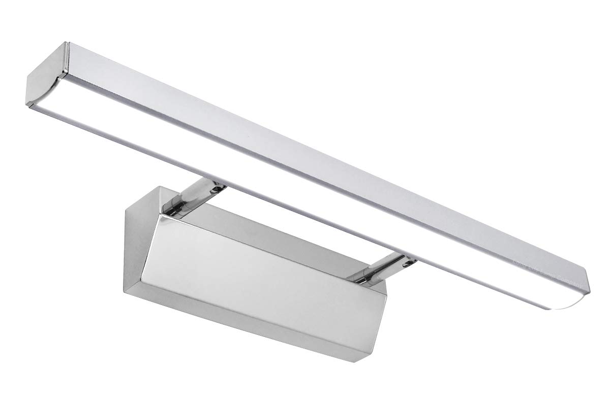 Long Life Lamp Company Chrome 7W Led Bathroom Mirror Light Cool White 6500K Picture Wall Light Adjustable Ml05