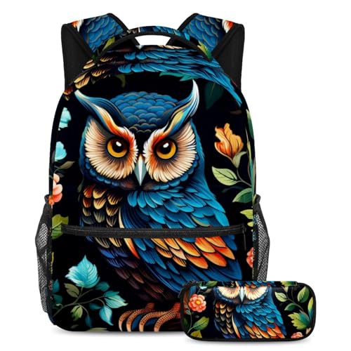 Cartables pour enfant Art Owl Pattern 141 à bretelles rembourrées et grand volume de rangement