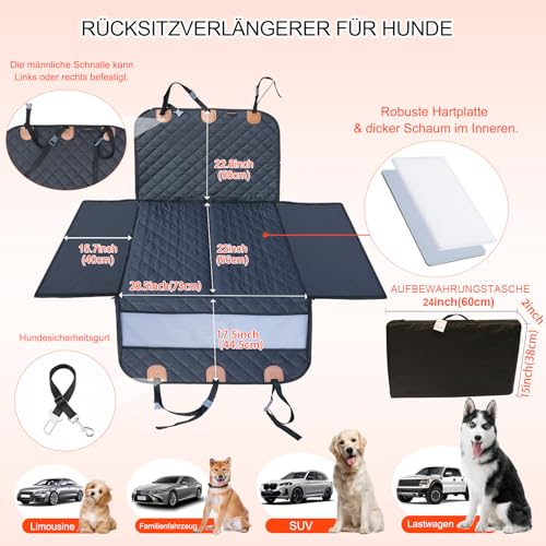 Paw Jamboree große Hund Autositzbedeckung für Rücksitz Halb Rücksitzbedeckung Hundehangematte für Auto für große Hunde – Ansicht 5