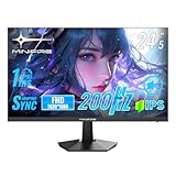 Minifire ゲーミングモニター 24.5インチ HDMI2つ 200Hz /180Hz /165Hz/144Hz/120Hz対応 120%sRGB広色域 320nit高輝度 1ms応答 1080p 非光沢IPSパネル VESA対応 角度調整 HDMI2.0 DP1.4 低ブルーライト フリッカーフリースピーカー内蔵 五年保証付き MFG25X1