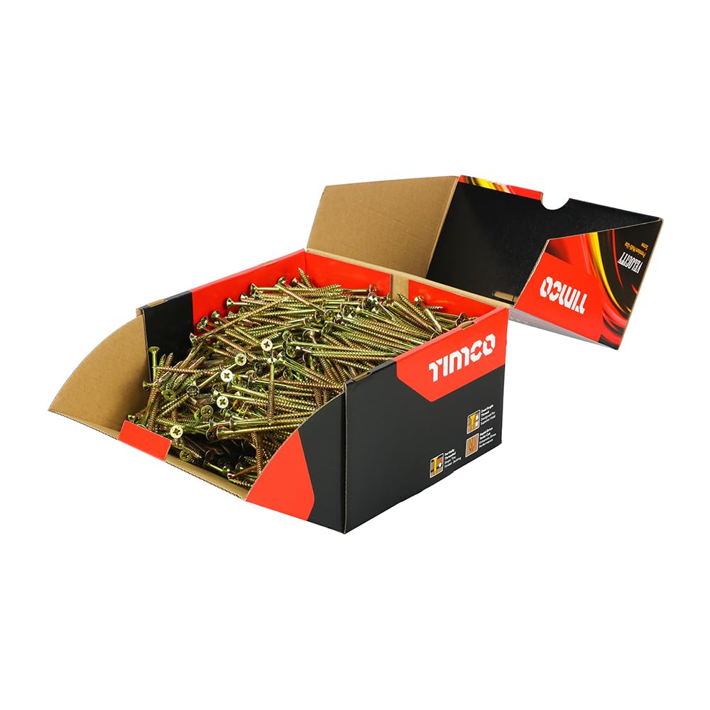 Timco 5.0x90 Velocity Multi-Use Screws – PZ-Yellow High Grip Fasteners, 1000Pack