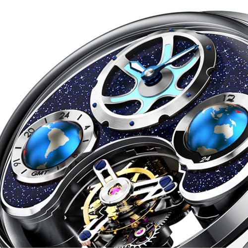 Image of OLEVS Watches for Men Skeleton Self Winding Automatic Mechanical Luxury Dress Sapphire Crystal Diamond Waterproof Luminous Stainless Steel Band Wirst Watch Gift for Men