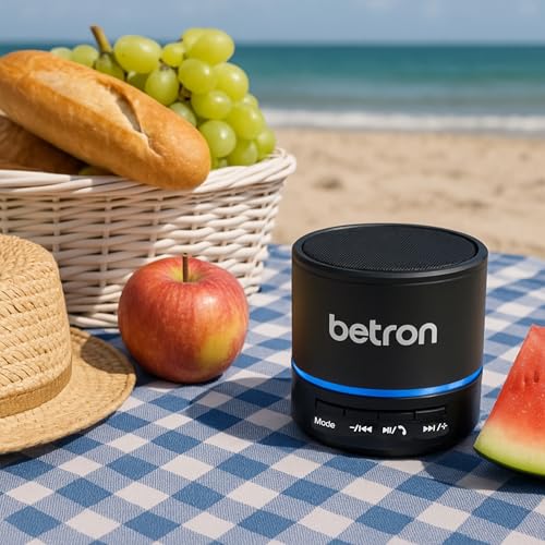 Betron KBS08 Bluetooth Speaker, Wireless, Portable, Mini, Black - Image 2