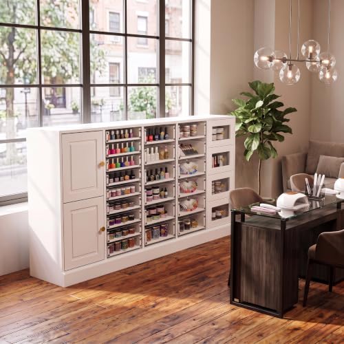 Image of Timechee Nail Polish Salon Storage Cabinet with 25 Clear Acrylic Drawers
