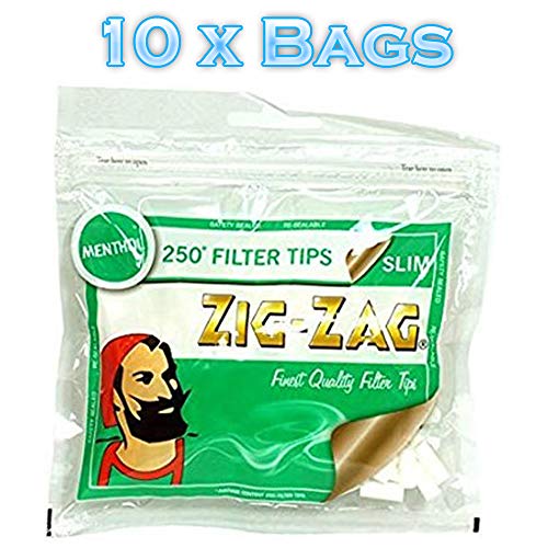 Zig Zag Filters Tips Packs Originales Mentol - Paquete de 250 Puntas