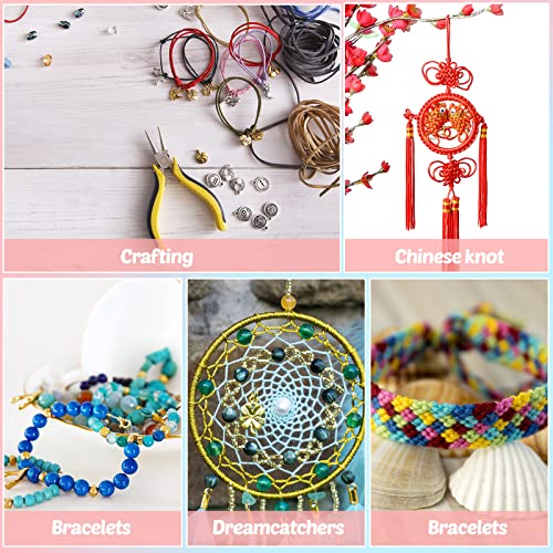 50 Rolls 25 Colors Nylon Beading String 1640 Yard 0.8Mm Chinese Knotting Cord Nylon Bracelets Thread Hand Knitting Cord For Kumihimo, Macrame Craft, Braided Bracelets, Jewelry Making #TOP2