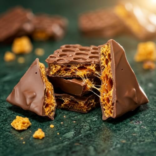 Image of La Chocoallure HoneyComb Crackles | Real Honeycomb in Premium Milk Chocolate | 100g Gift Box | Crunchy Artisan Chocolate | Birthday, Festive & Everyday Gifting