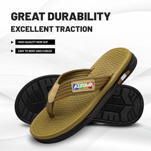 Mens Flip Flops Comfort Classical Beach Summer Sandals Open Toe Thong Slippers with Soft Cushion2