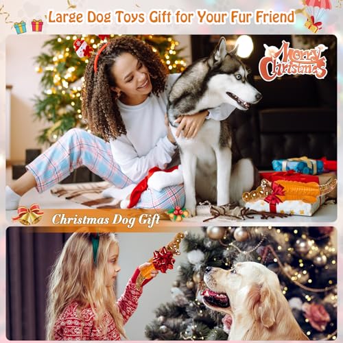 Image of Jeefome Dog Toy for Aggressive Chewers - Dog Chew Toy for Small&Medium & Large Dogs, Tough Dog Toy for Boredom & Anxiety Relief(Orange)