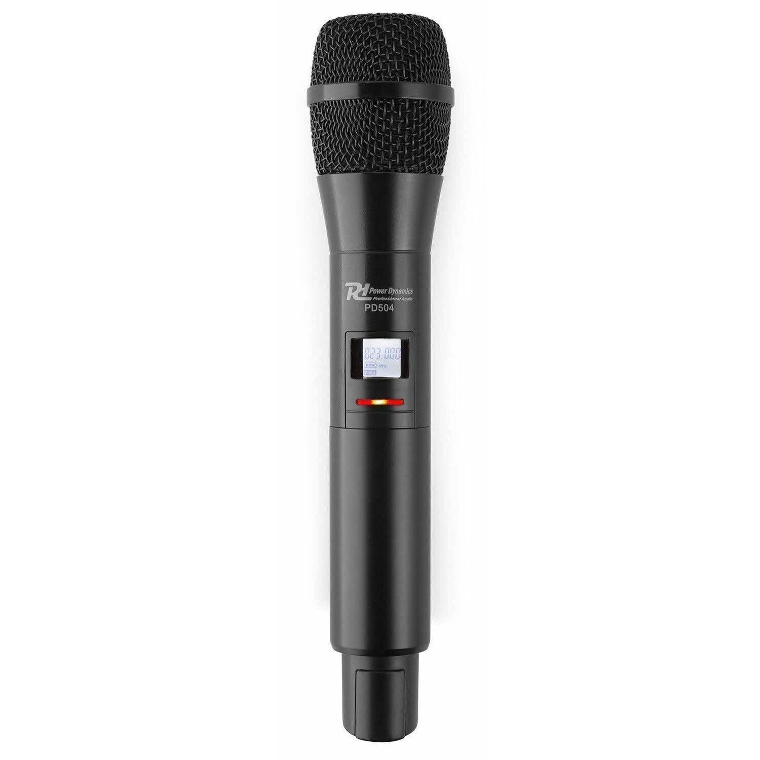 Power Dynamics PD504H - 4 drahtlose Mikrofone und UHF-Verstärker, 4 Kanal Mikrofonset, drahtlos Mikrofone, mit Display und Mute, Handmikrofon, Gesang, Sprache, Show, DJ