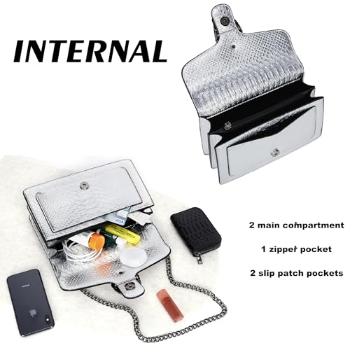 Snake Printed Crossbody Bags for Women - Clutch Shoulder Purses with Wallet Card Case Satchel Bag for Ladies4