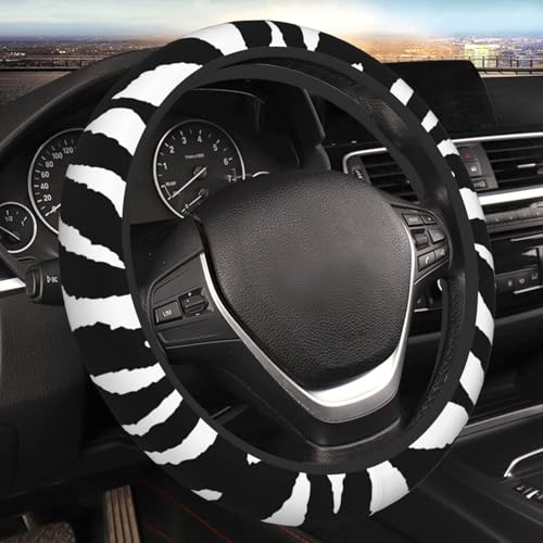 Funda de Volante de Piel de Cebra para Mujer y Hombre, Funda Universal para Volante de 15 Pulgadas, Funda para Volante de Coche, Accesorios Antideslizantes para vehículos de Coche para Mujer y Hombre