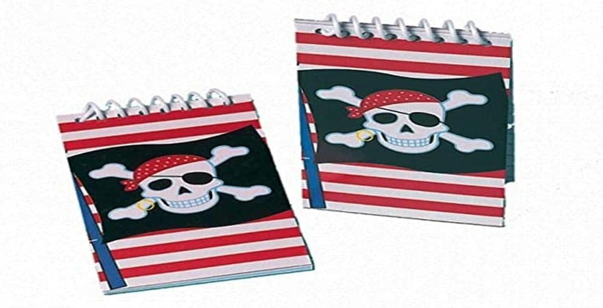 Amscan 390642 Treasure Island Mini Pirate Notebooks Birthday Party