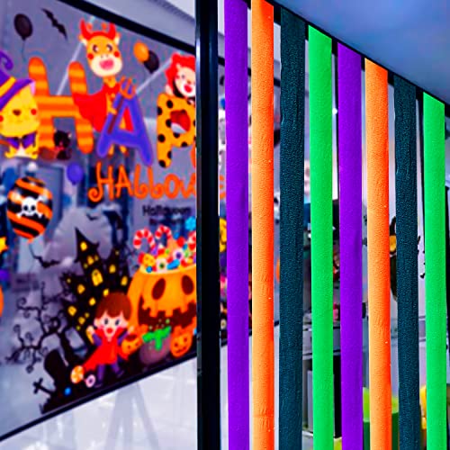 Yssai 8 Rolls Halloween Crepe Paper Streamers Rolls 656 Feet Tassels Streamer Halloween Craft Birthday Party Streamers Garland Hanging Backdrops Decorations Orange Purple Black Green #TOP4