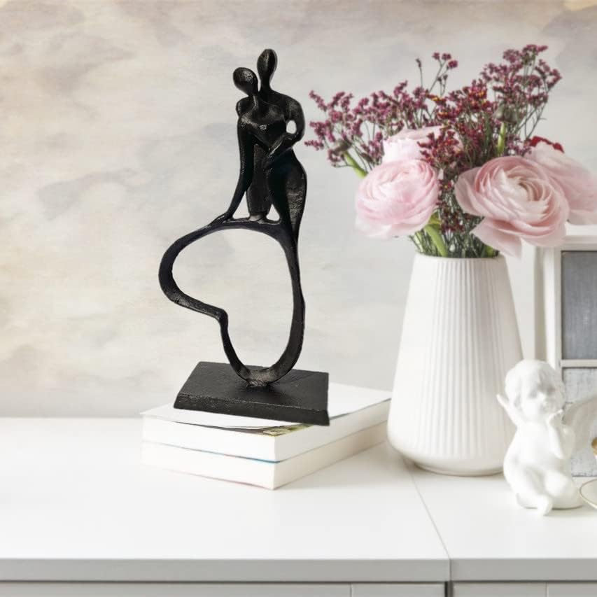 Eternal Love Cast Iron Sculpture, Romantic Couple Statue, Modern Metal Art, Wedding Anniversary Engagement Valentine's Day Gift - Image 5