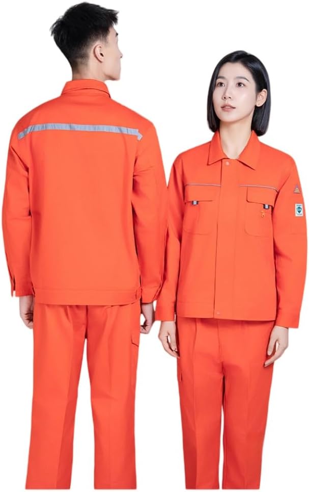 Unisex ESD Anti-Static 2-Piece Workwear Set, Long Sleeve Top and Pants Uniform for Factory Workshop