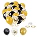 Produktbild Konfetti Luftballons, Schwarzer Ballon, Latex Helium Luftballons, 60 Stück Schwarz Gold Ballons für Hochzeit Baby Shower Birthday Party Dekoration Luftballons Halloween Deko