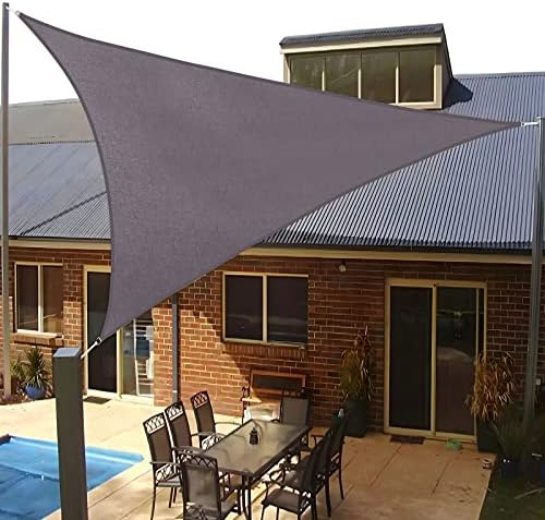 SUNLAX Sun Shade Sail, 10'x10'x10' Grey Triangle Canopy Shades for Outdoor Patio Pergola Cover Sunshade Sails UV Blocking Canovas Covers