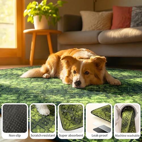 Image of Washable Pee Pads for Dogs, Reusable Puppy Potty Training Pads, Ultra-Absorbent Thick Waterproof Leak-Proof Non-Slip Pads & Mat for Crate, Playpen, Floor, Whelping & Housebreaking , 2 Pack 48 inchx72 inch