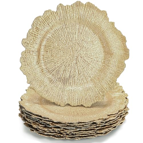 WUWEOT 12 Pack Gold Charger Plates, 12.7 WUWEOT 12 Pack Gold Charger Plates, 12.7