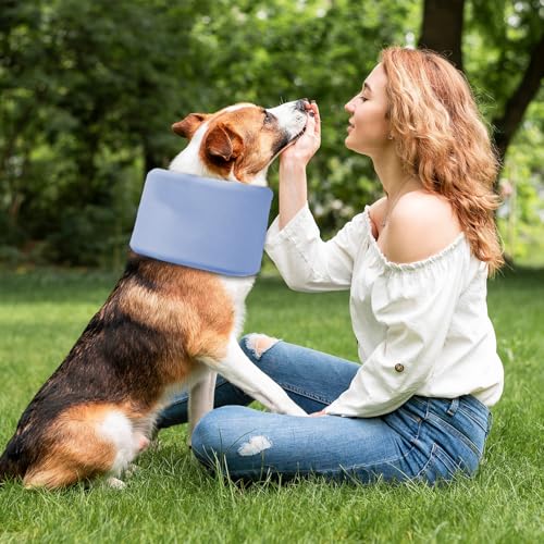 犬用リック防止エリザベスカラー,調整可能プロテクションシールド - 調整 可能 な 犬用 舐め 防止 カラー - 中型大型犬種用 子犬 子猫 猫 室内用 膝脚用