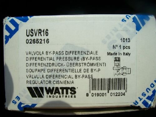 Watts USVR 16 3/4" Differenzdruck-Überströmventil, Metall, Regelventil, 1 Port, 3/4" Gewinde-Einlass, NPT oder BSPT Auslass, max. 6 bar, 110 °C