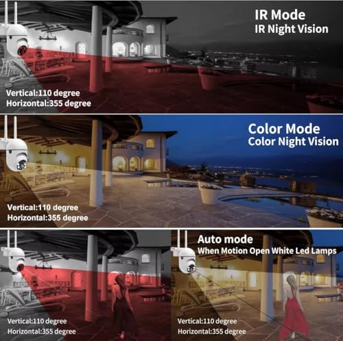 Image of 2MP Wireless Smart Indoor /Outdoor CCTV Security Camera with 360 Pan and Tilt, Two-Way Audio, Dual Light Night Vision, Motion Detection Alert for Home Security (SR13)