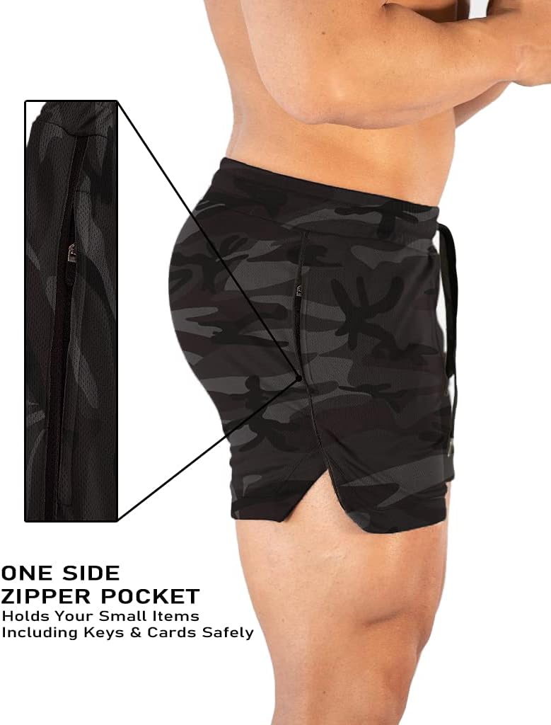 FLYFIREFLY Men's Gym Workout Shorts Running Lightweight Athletic Short Pants Bodybuilding Training - Image 3