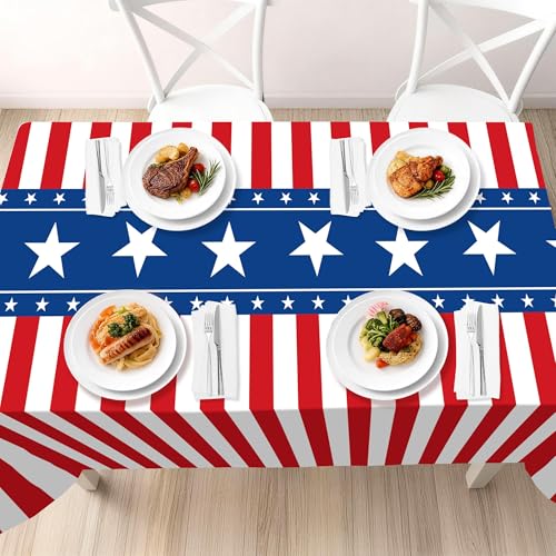 Image of 3 Pack Patriotic Tablecloths,American Flag Tablecloth,Patriotic Decorations