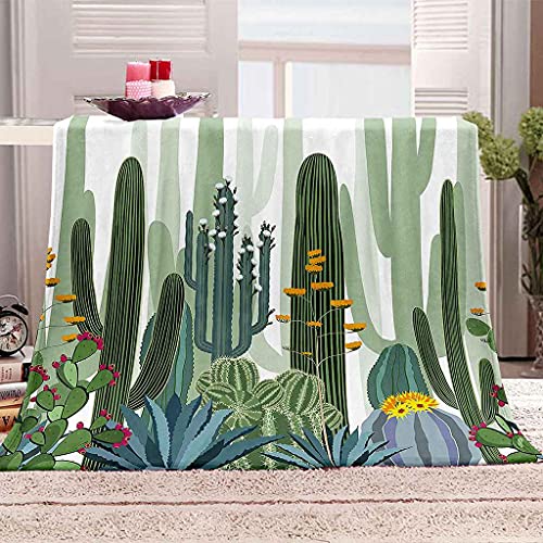 Couverture polaire cactus vert idéale pour un canapé cocooning - 2