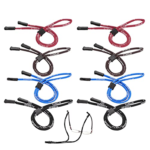 8 Stück Einstellbarer Brillenkette,Damen Brillenkordel Herren Brillenschnur, Einstellbar Brillenkordel Sport Brillenschnur mit karabiner, für Sonnenbrille, Schutzbrille und Lesebrille Cover